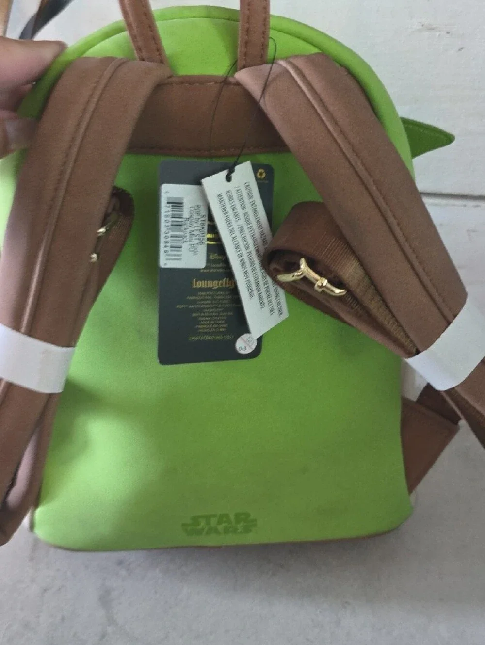 Loungefly Green & Brown Grogu Kids Backpack